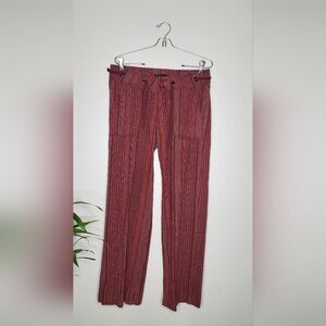 PrAna Striped Red Pants With Pockets And Draw String Size 2